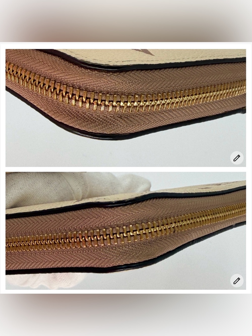Louis Vuitton Bi Color Empriente Zippy Wallet Cream/Mauve Full Set w/Entrupy COA - Picture 11 of 16
